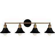 Trafalgar 4-Light Bathroom Vanity Light in Matte Black