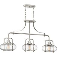 Quoizel Trilogy 3 Light Kitchen Island Light in Brushed Nickel