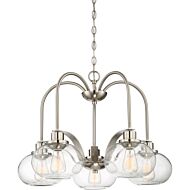 Quoizel Trilogy 5 Light 19 Inch Transitional Chandelier in Brushed Nickel