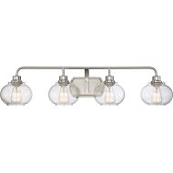 Quoizel Trilogy 4 Light 8 Inch Bathroom Vanity Light in Brushed Nickel