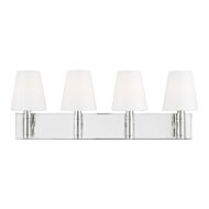 Beckham Classic 4 Light Bathroom Vanity Light in Polished Nickel by Thomas O'Brien