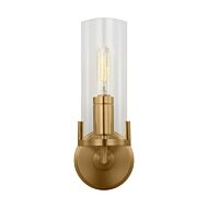 Mezzo 1-Light Bathroom Vanity Light in Burnished Brass