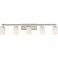 Quoizel Taylor 5 Light 8 Inch Bathroom Vanity Light in Brushed Nickel