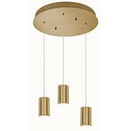 Tyke Three Light Pendant in Satin Brass by AFX Lighting