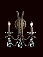 Vesca Two Light Wall Sconce in Antique Silver by Schonbek