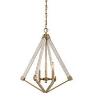 Quoizel Viewpoint 3 Light 23 Inch Transitional Chandelier in Weathered Brass