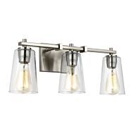 Mercer 3 Light Bathroom Vanity Light in Satin Nickel by Sean Lavin