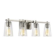 Mercer 4 Light Bathroom Vanity Light in Satin Nickel by Sean Lavin