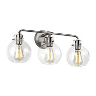 Clara 3 Light Bathroom Vanity Light in Satin Nickel by Sean Lavin