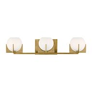 Abbott 3-Light LED Bathroom Vanity Light in Burnished Brass