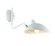 Matteo Droid 1 Light Wall Sconce In White & Brushed Gold