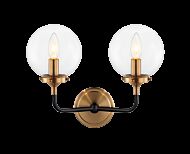 Matteo Particles 2 Light Wall Sconce In Aged Gold Brass