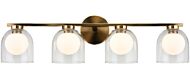 Derbishone Four Light Wall Sconce in Aged Gold Brass by Matteo Lighting