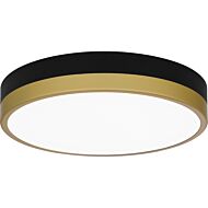 Weldin LED Flush Mount in Matte Black Gold by Quoizel