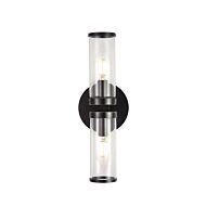 Alora Revolve 2 Light Bathroom Vanity Light in Urban Bronze And Clear Glass