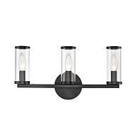 Alora Revolve 3 Light Bathroom Vanity Light in Urban Bronze And Clear Glass