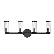 Alora Revolve 4 Light Bathroom Vanity Light in Urban Bronze And Clear Glass