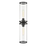 Alora Revolve 2 Light Bathroom Vanity Light in Urban Bronze And Clear Glass