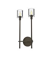 Alora Salita 2 Light Bathroom Wall Sconce in Urban Bronze And Clear Crystal