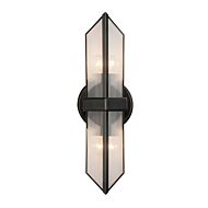 Cairo Two Light Vanity in Ribbed Glass Urban Bronze by Alora