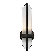 Cairo One Light Wall Sconce in Ribbed Glass Urban Bronze by Alora