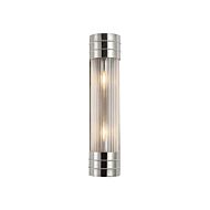 Willard Two Light Vanity in Polished Nickel Prismatic Glass by Alora