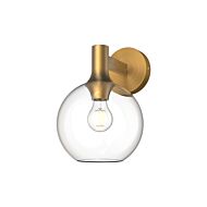 Castilla 1-Light Bathroom Vanity Light in Aged Gold with Clear Glass