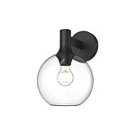 Castilla One Light Vanity in Clear Glass Matte Black by Alora