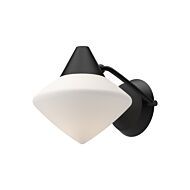 Nora One Light Vanity in Matte Black Opal Matte Glass by Alora