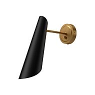 Gabriel 1-Light Bathroom Vanity Light in Matte Black with Aged Gold