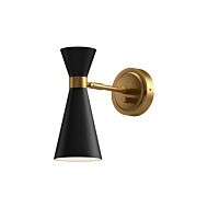 Blake One Light Vanity in Aged Gold Matte Black by Alora