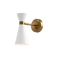 Blake One Light Vanity in Aged Gold White by Alora