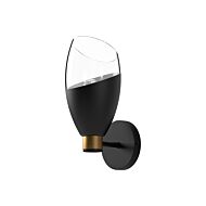 Capri One Light Vanity in Clear Glass Matte Black by Alora