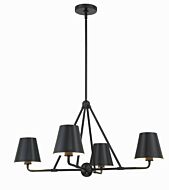 Xavier 4-Light Chandelier in Matte Black