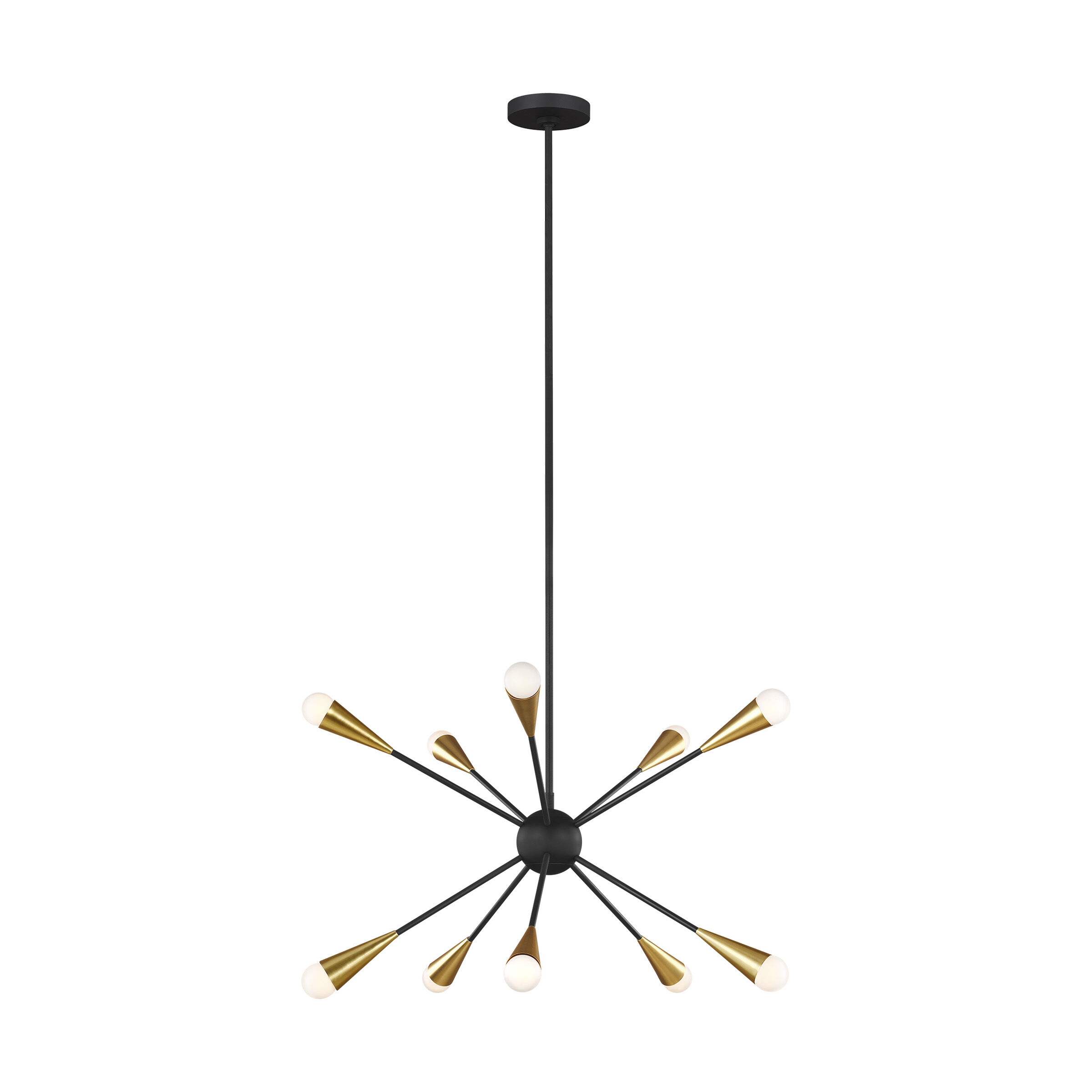 Jax 10-Light Chandelier in Midnight Black And Burnished Brass by 